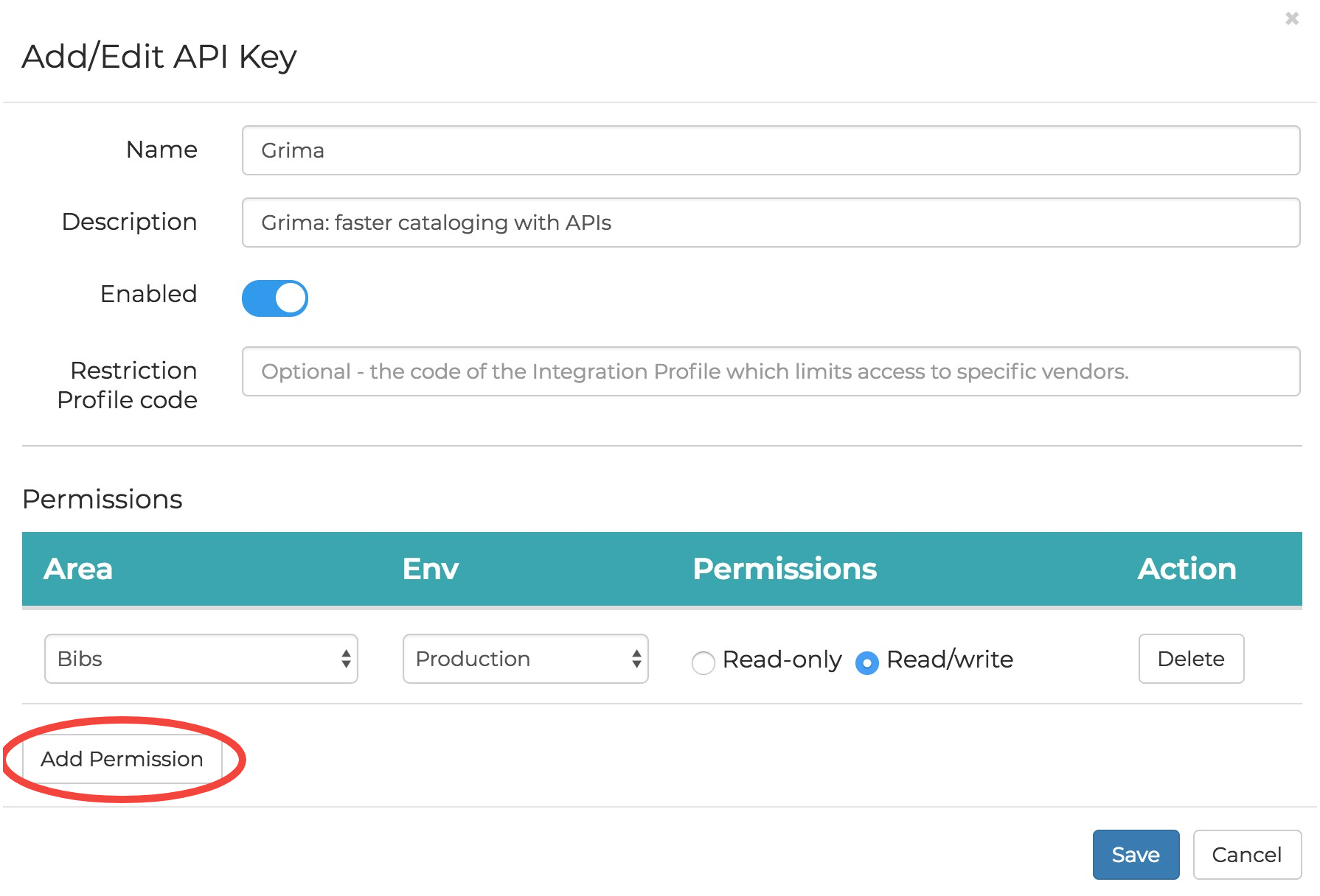 Screen shot of new application form
